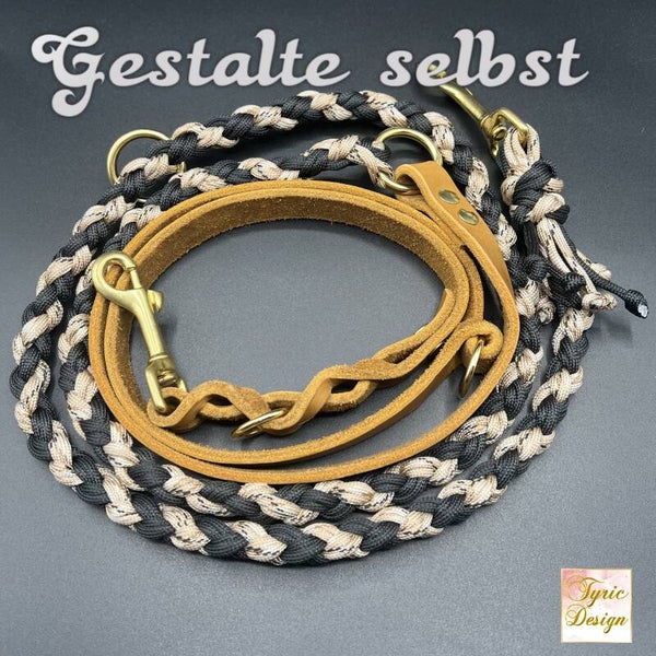 Fettleder-Leine mit Paracord * individuelle Anfertigung * Personalisiert * Unikate * selbst zusammenstellen