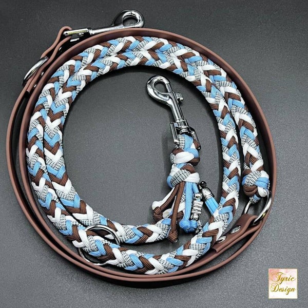 Biothane-Leine mit Paracord "Skyline Serenity" * zwei verschiedene Flechtungen * auch als Set erhältlich