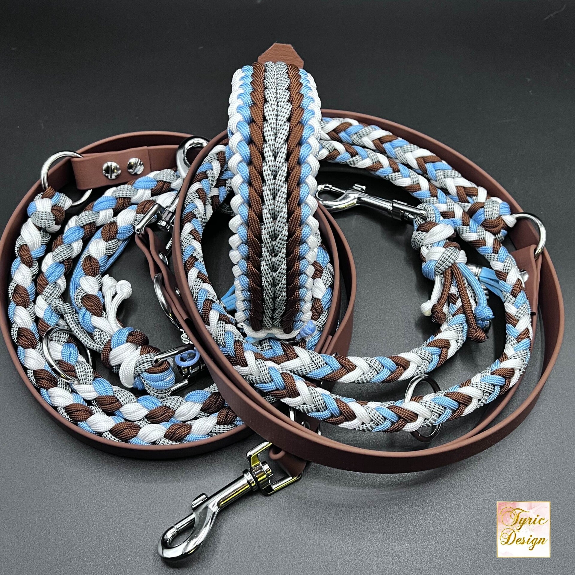 Paracord-Halsband "Skyline Serenity", verstellbar mit Biothane-Adapter * individuelle Herstellung nach Maßanfertigung