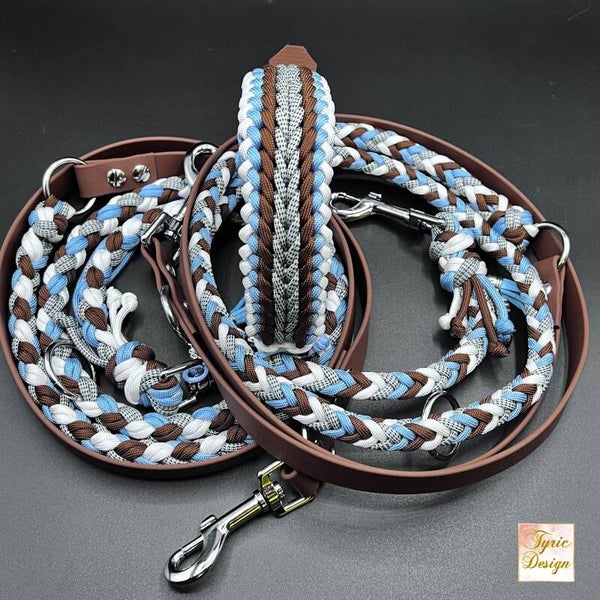 Paracord-Halsband "Skyline Serenity", verstellbar mit Biothane-Adapter * individuelle Herstellung nach Maßanfertigung