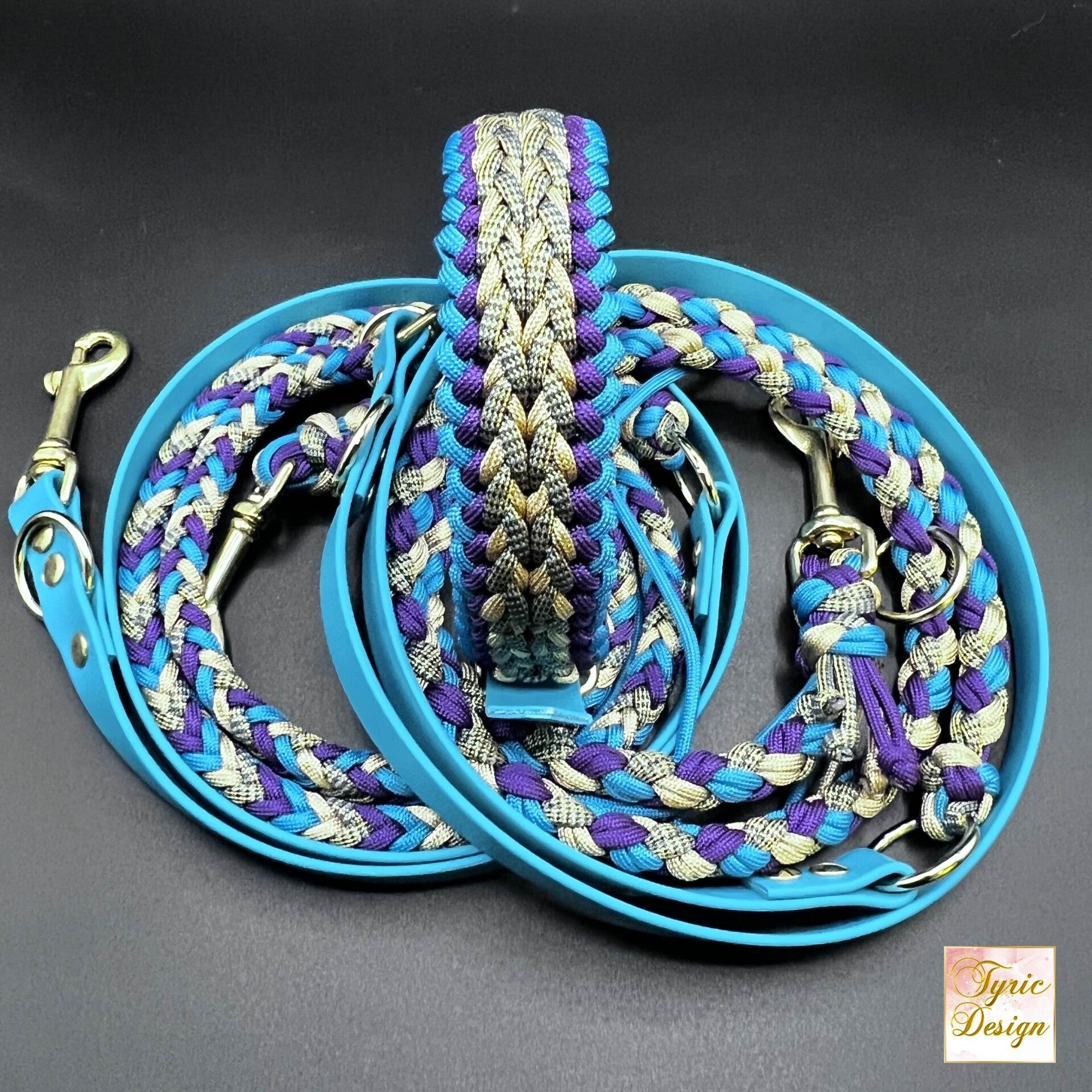 Paracord-Halsband ILLUSION COLLECTION "Cosmo", verstellbar mit Biothane-Adapter * individuelle Herstellung nach Maßanfertigung