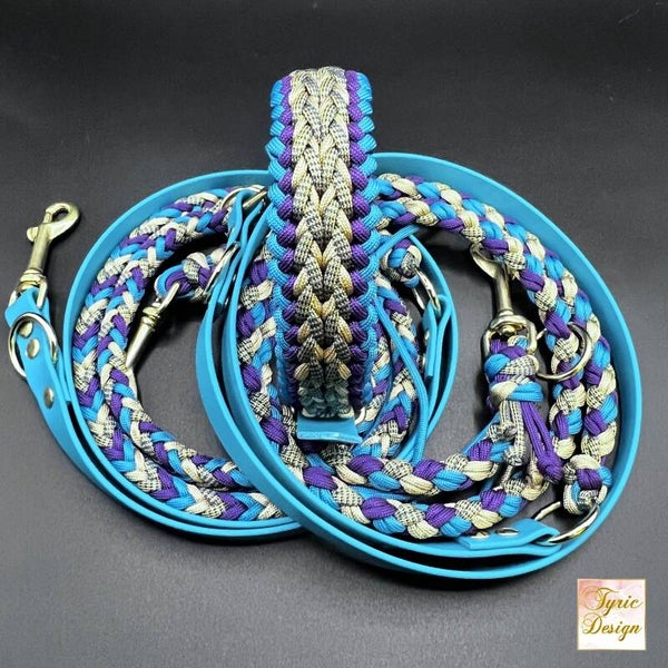 Paracord-Halsband ILLUSION COLLECTION "Cosmo", verstellbar mit Biothane-Adapter * individuelle Herstellung nach Maßanfertigung