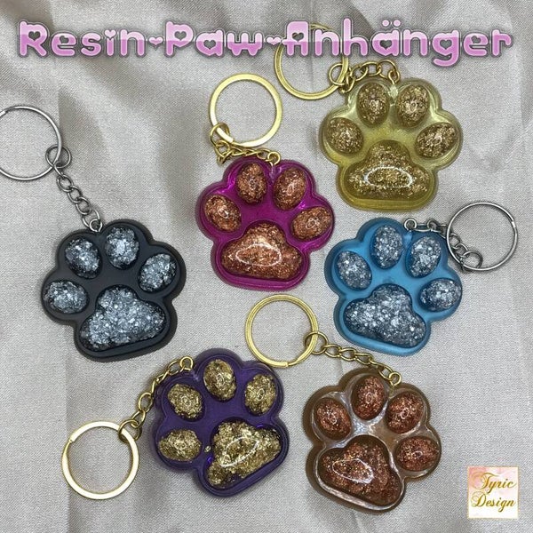 Resin-Schlüsselanhänger "Paw" *freie Farb- und Designwahl* Jedes Stück ein Unikat