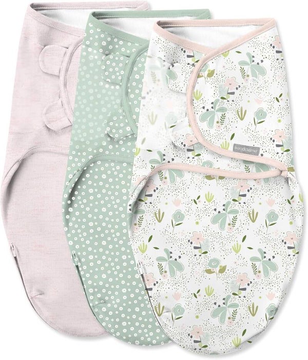3-pack swaddle for girls