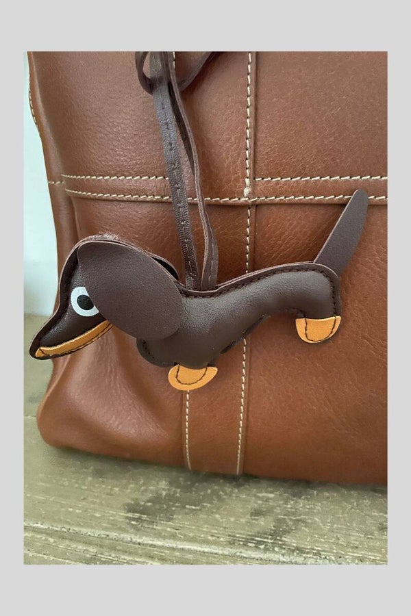 Brown Sausage Dog Bag Charm