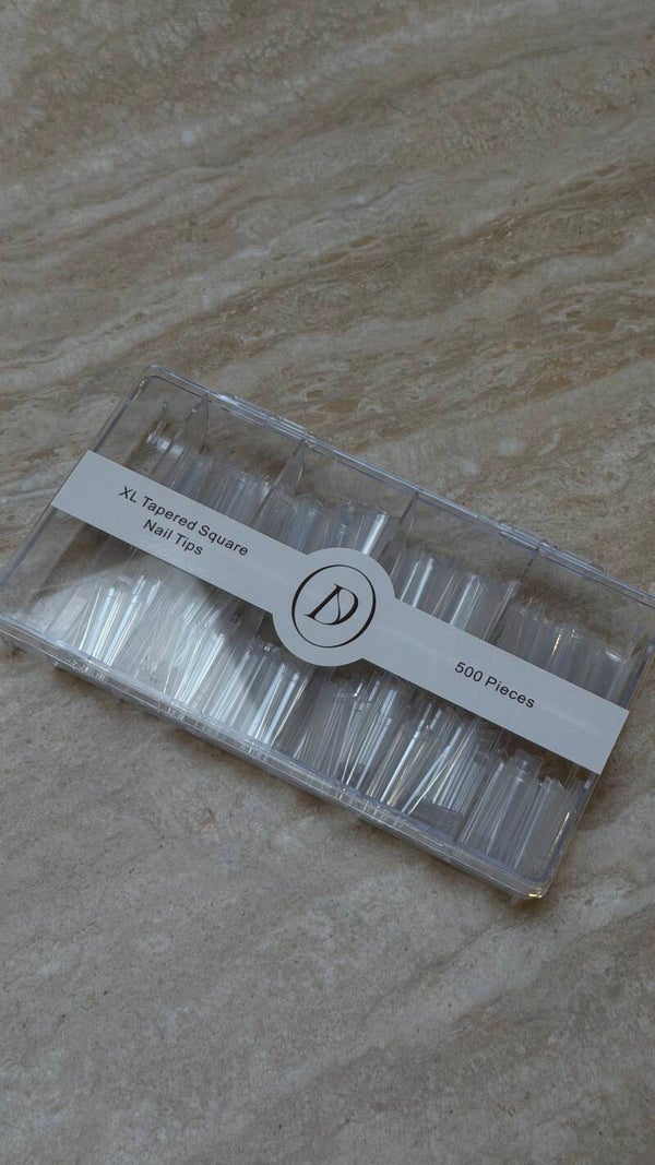 XL TAPERED SQUARE NAIL TIPS — 500 STUKS