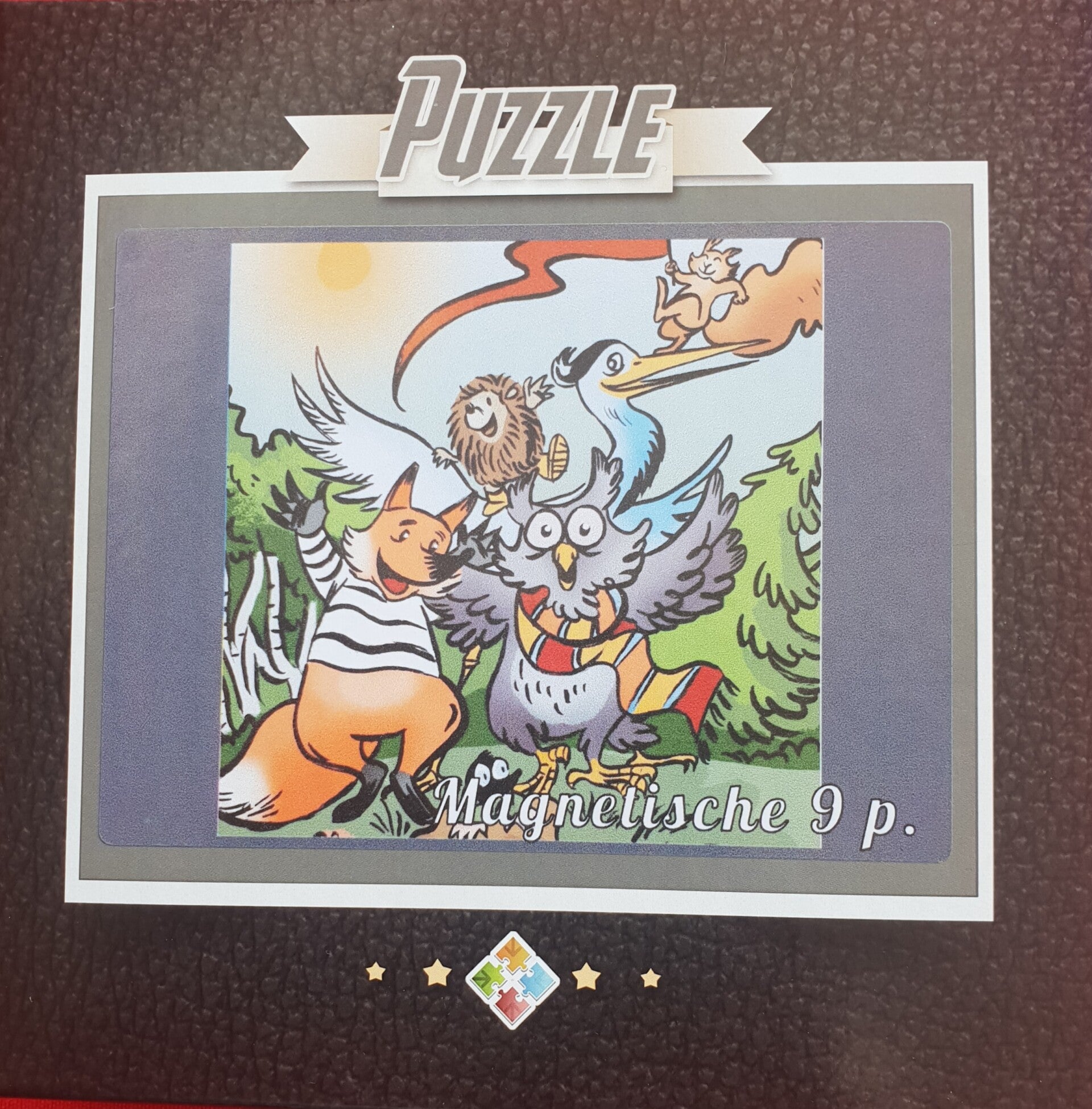 Puzzel met 9 magnetenstukken