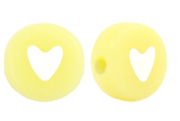 Hartjeskralen pastel geel (per stuk)