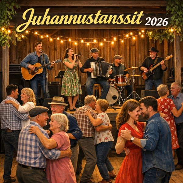 19.06.2026 Perjantai klo 19.00 - 23.00: JUHANNUSTANSSIT - Lasse Palander ja Antero Tiainen -orkesteri