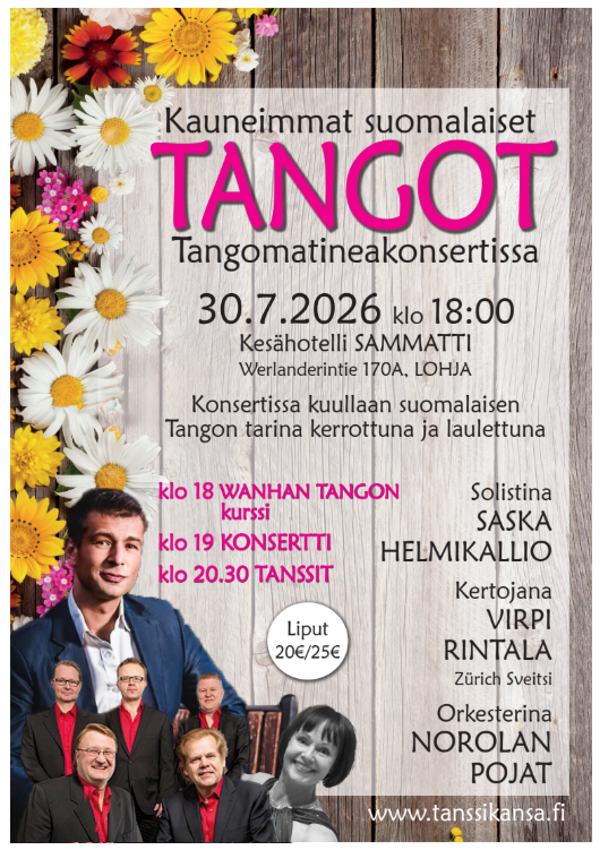 To 30.7.26 klo 18.00 alkaen - Tangomatinea