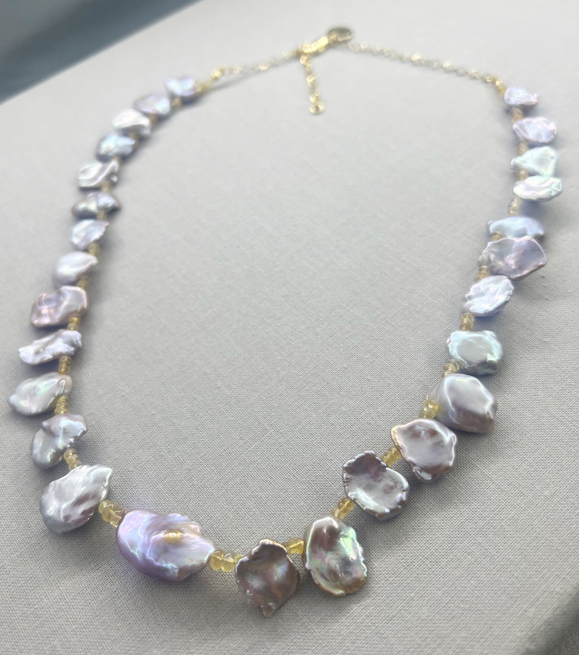 Iridescent Keshi Pearl & Ethiopian Opal Necklace