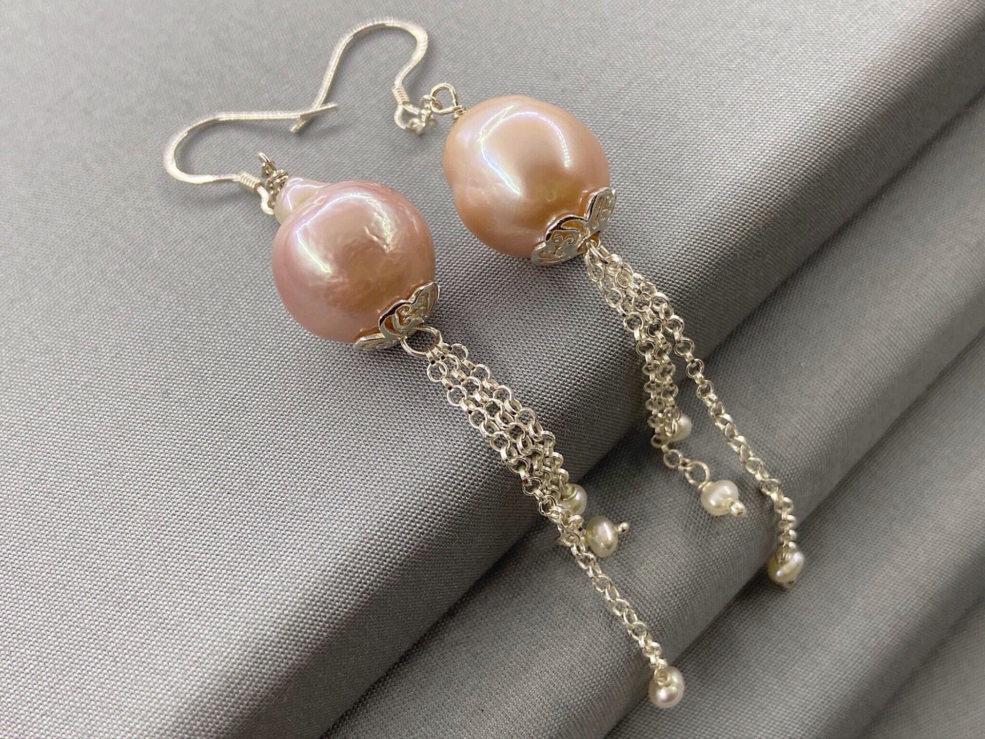 Baroque Pearl Waterfall Drop Earrings