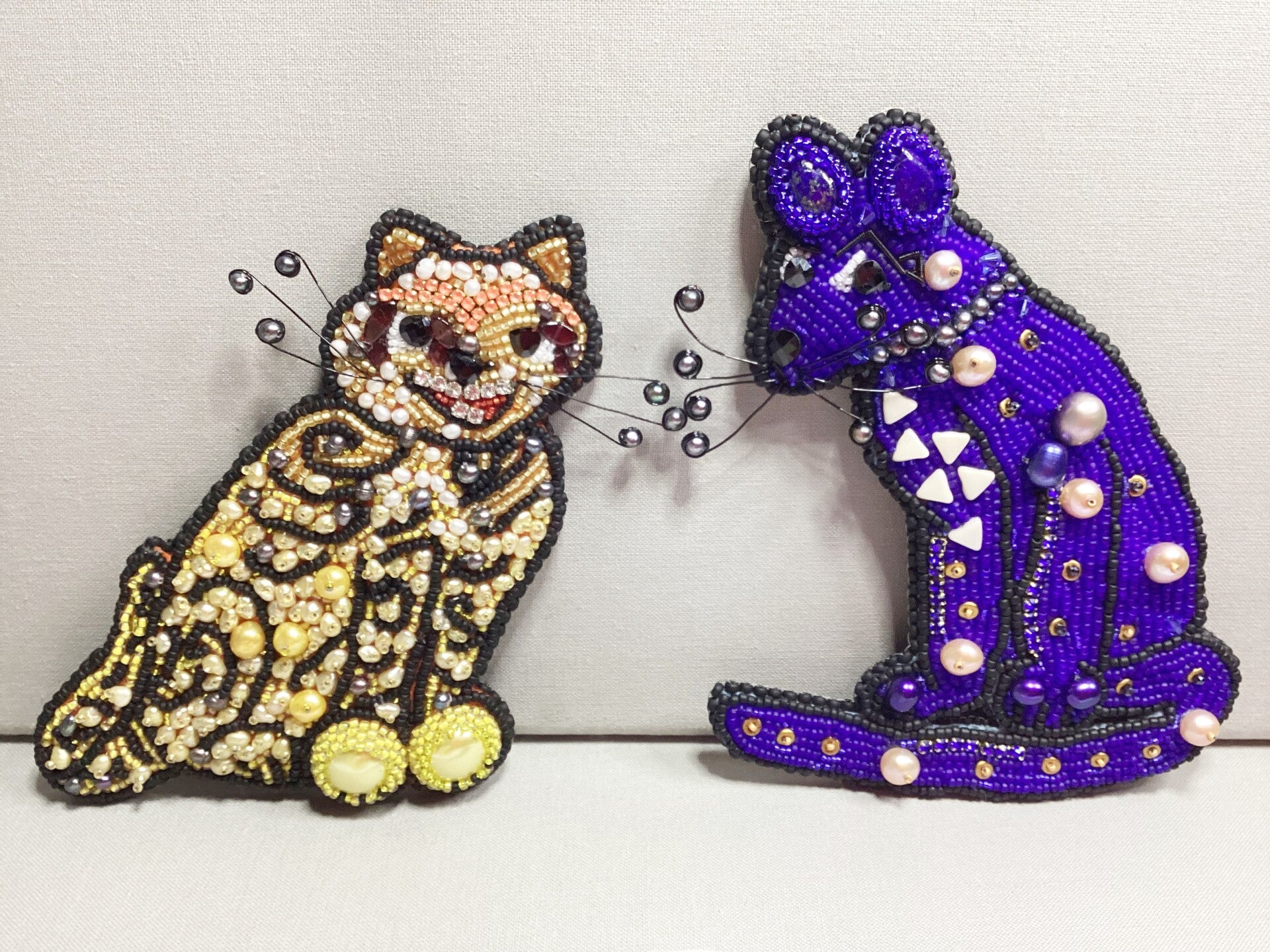 ABBA Cat Dress Inspired — Hand-Beaded Collector’s Brooches