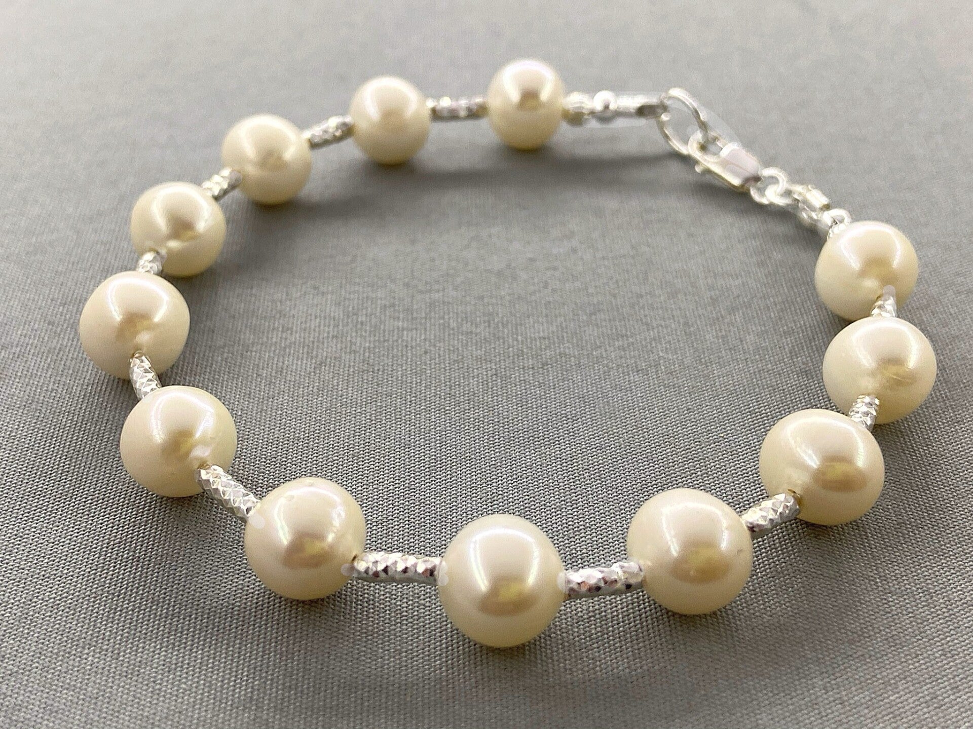 Classic Near-Round Pearl & Sterling Silver Bracelet