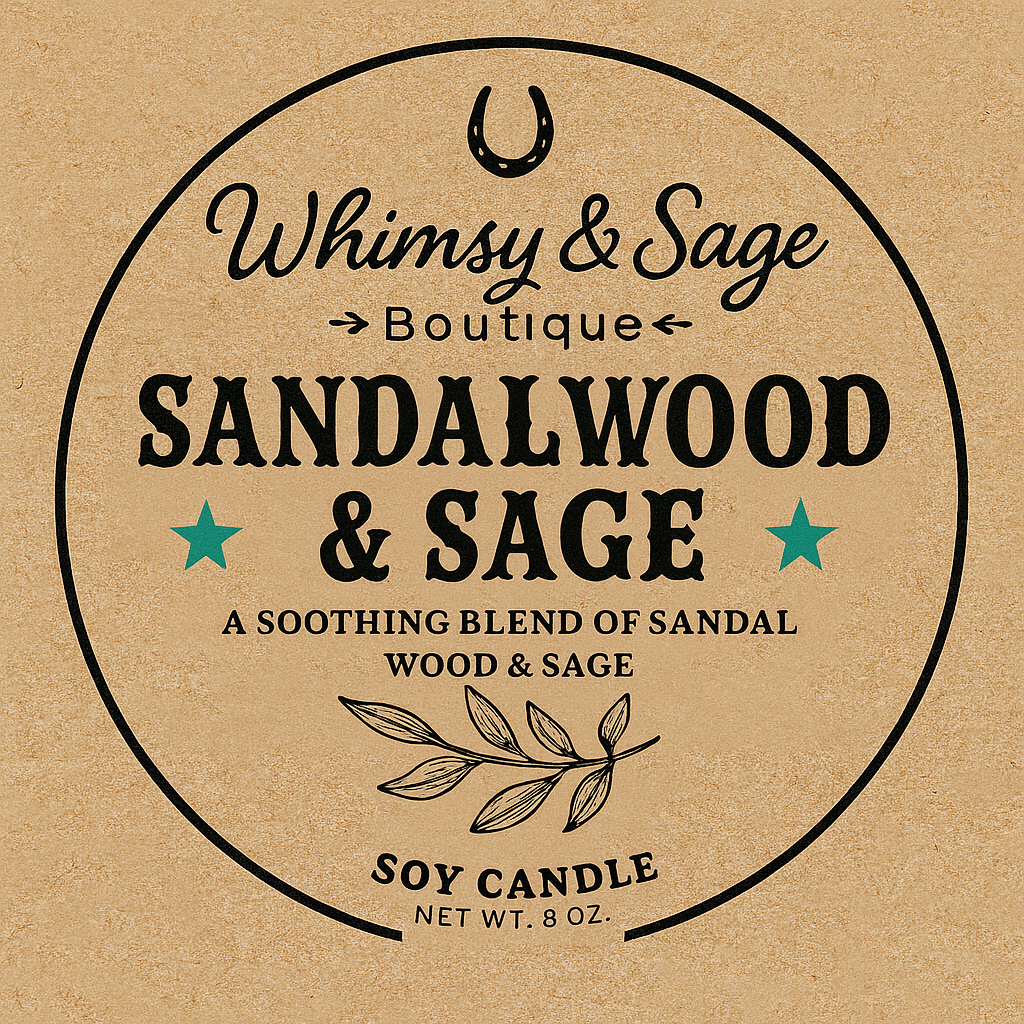 🌿 Sandalwood & Sage – Soy Candle (8 oz)