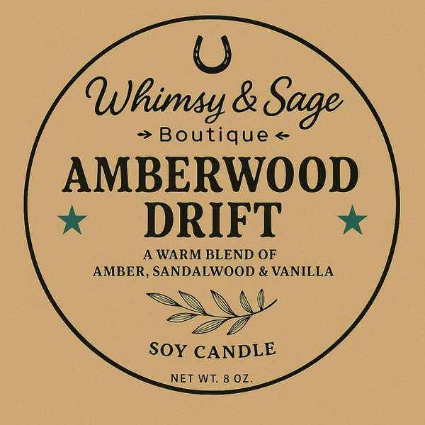 🌅 Amberwood Drift – Soy Candle (8 oz)