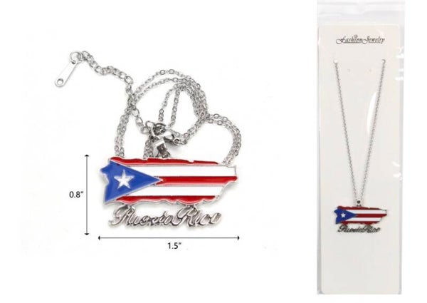 Cadena con mapa de PR/necklace