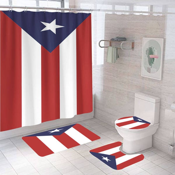 Set de baño bandera de Puerto Rico