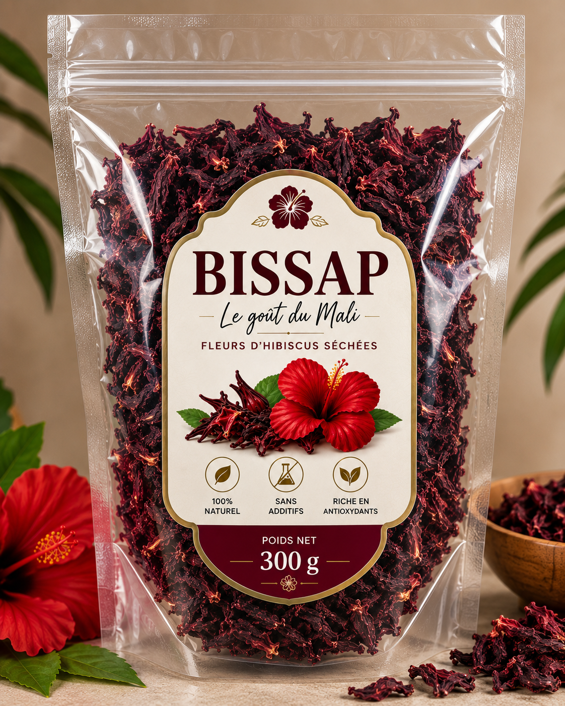 la fleur d’hibiscus séchée