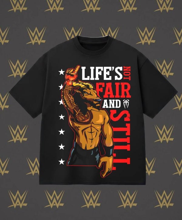 Playera Oversize Negra Roman Cabra wwe