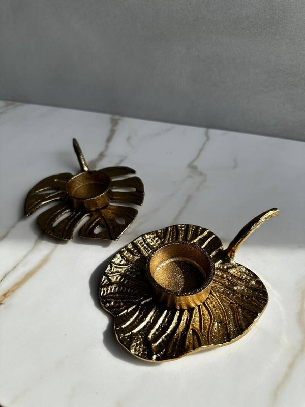 Waxinelichthouder blad