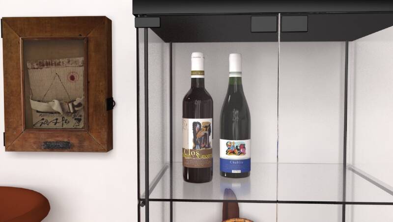 3d wine bottles