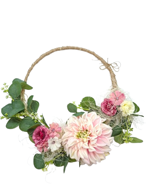 Zijden Krans 30cm "Roze Zomerdroom"