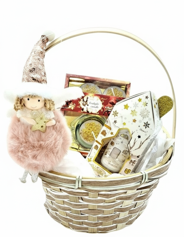 Kerstcadeau Set: Handcrème, Engel "roze"  & Kerst theelichtje
