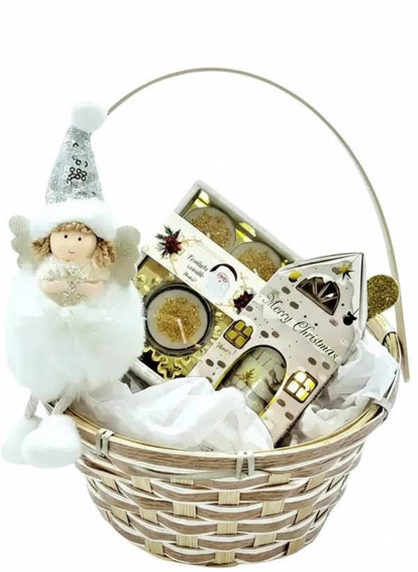 Kerstcadeau Set: Handcrème, Engel "Witte"  & Kerst theelichtje