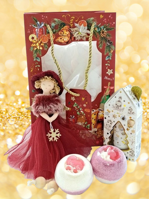 Sfeervol Kerstpakket: Engel, Handcrème & Bruisballen