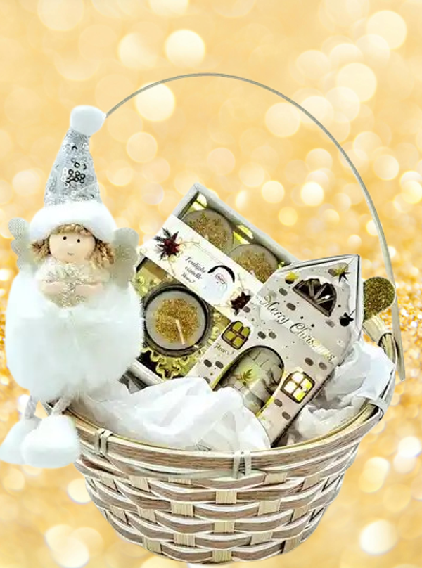 Kerstcadeau Set: Handcrème, Engel "Witte"  & Kerst theelichtje