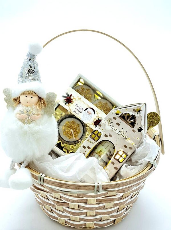 Kerstcadeau Set: Handcrème, Engel "Witte"  & Kerst theelichtje