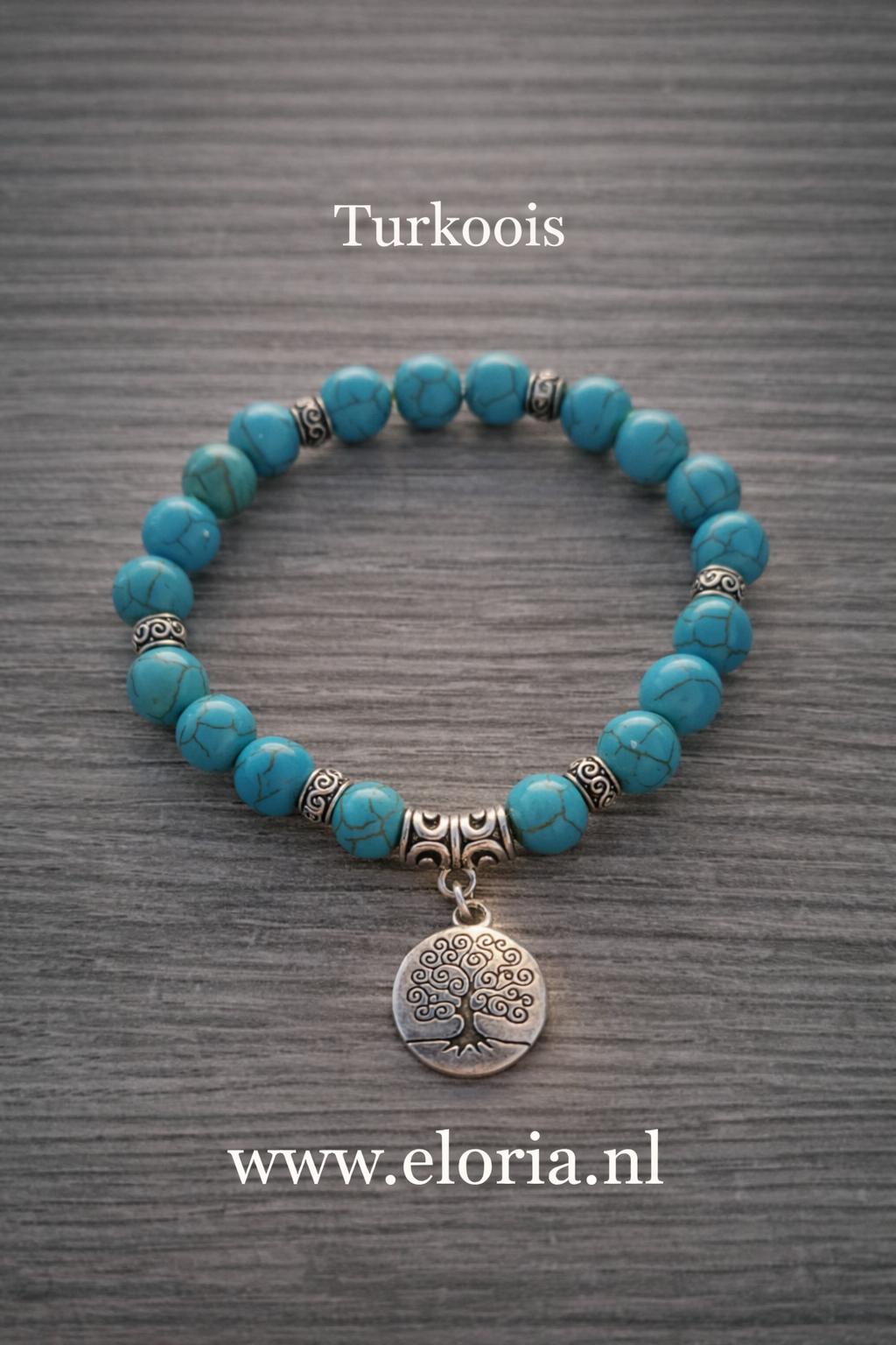 Turkoois met levensboom
