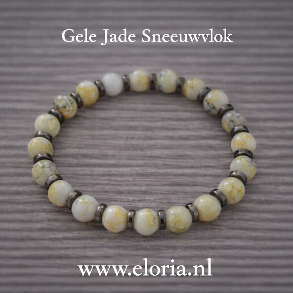 Gele Jade Sneeuwvlok motief