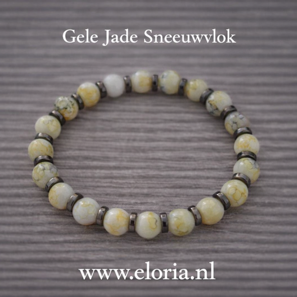 Gele Jade Sneeuwvlok motief