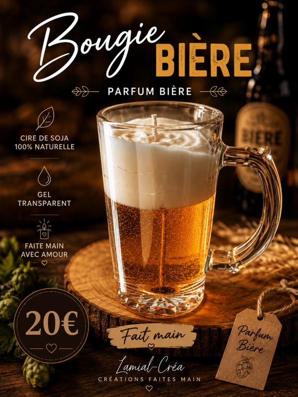 Bougie bière - parfum bière 🍺