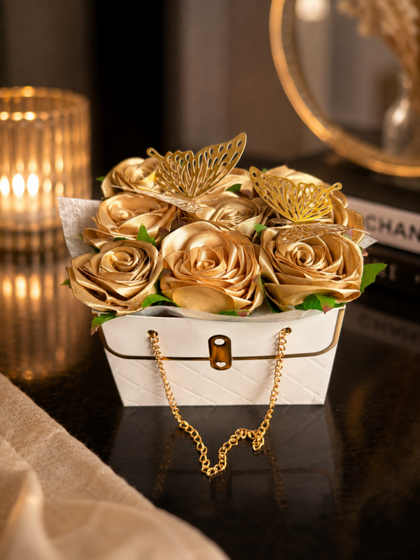 Sac de fleur en satin
