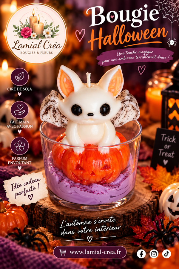 Bougie chauve souris - parfum melon