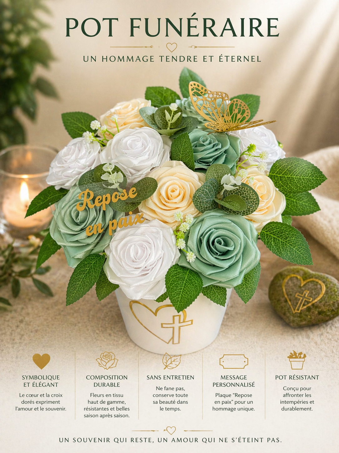 Pot de fleur funéraire taille M