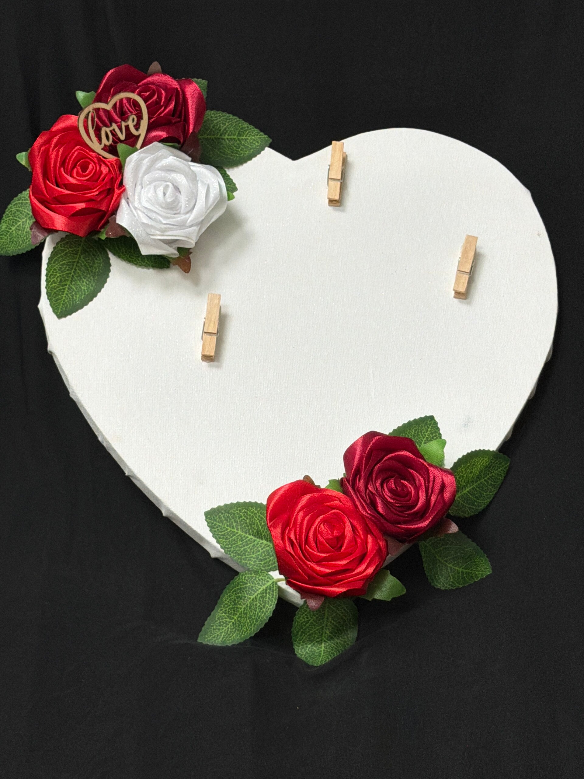 Tableau pêle-mêle rose en satin