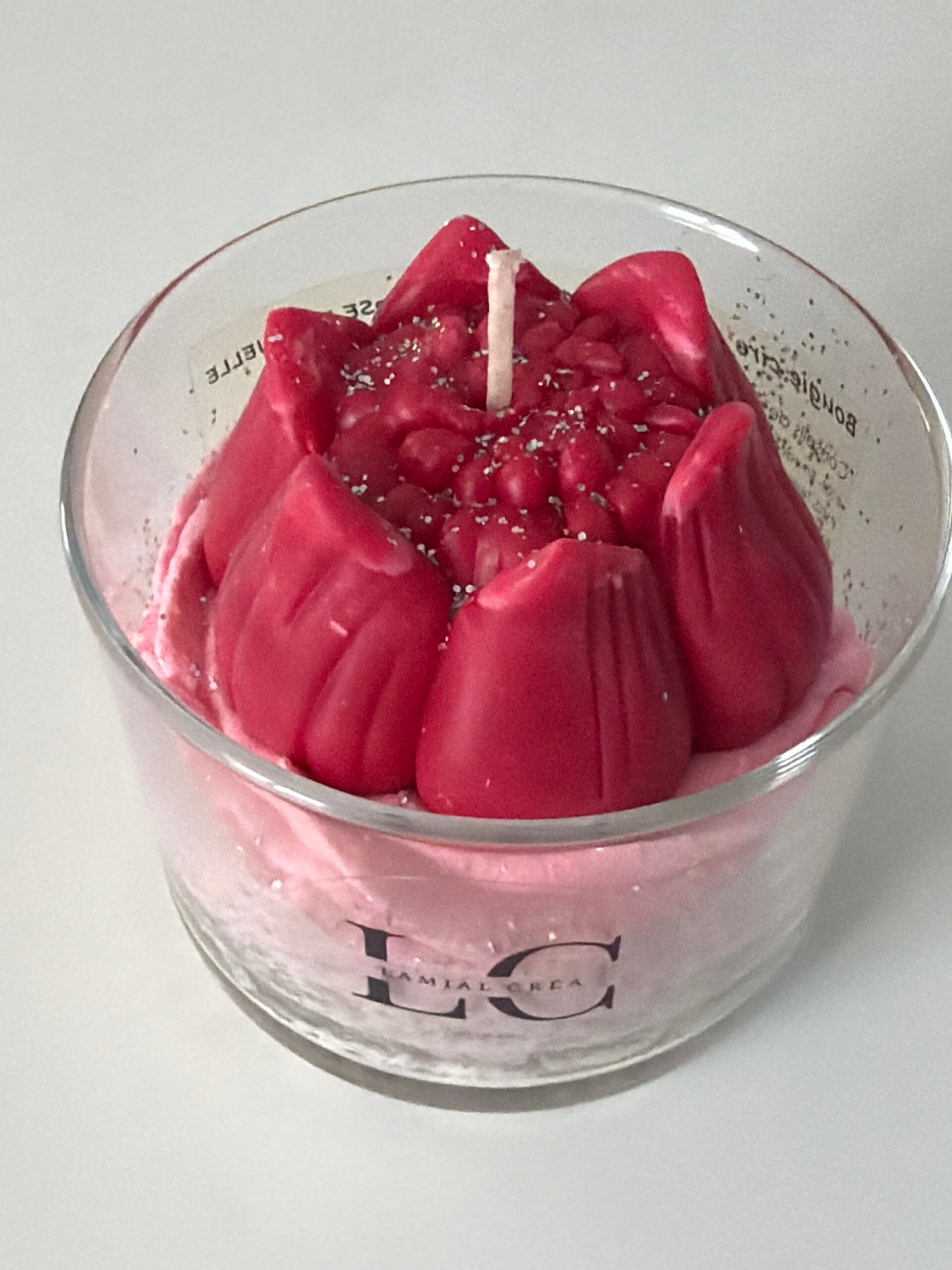 Bougie FLEURS parfum « rose éternelle »