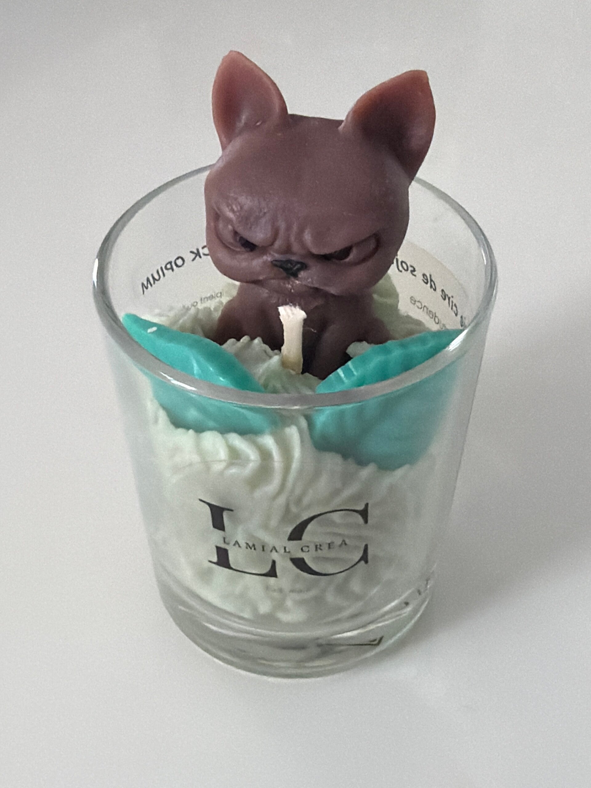 Petite bougie CHIEN parfum « black opium »