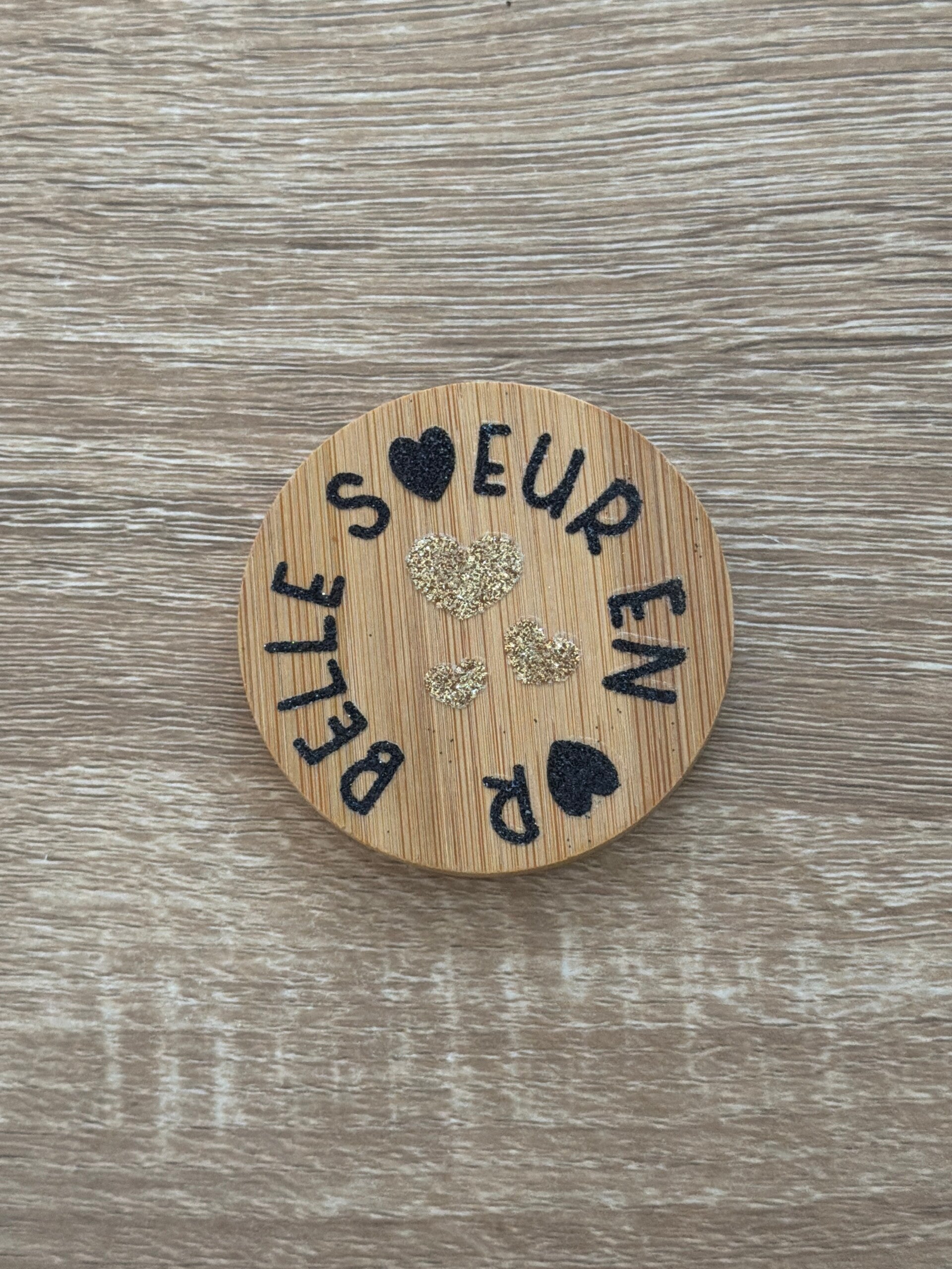 Miroir de poche « belle sœur en or »