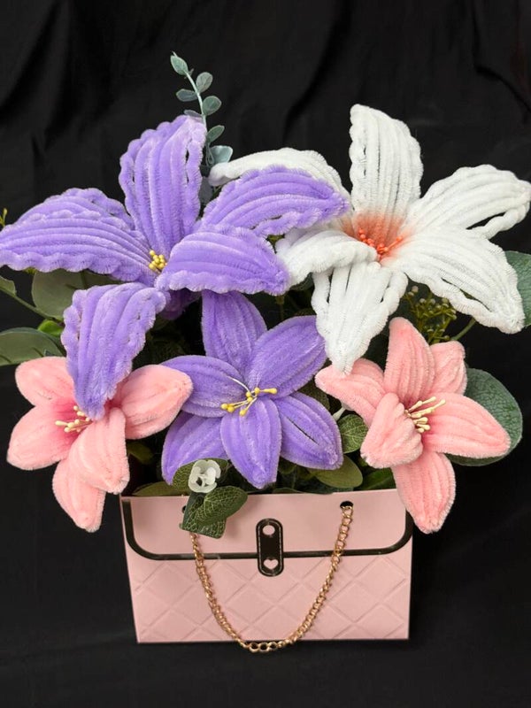 Sac de lys ton rose et violet