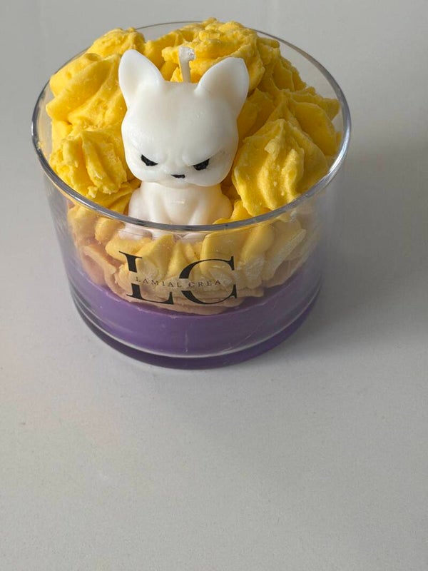 Bougie CHIEN parfum « musc muguet »