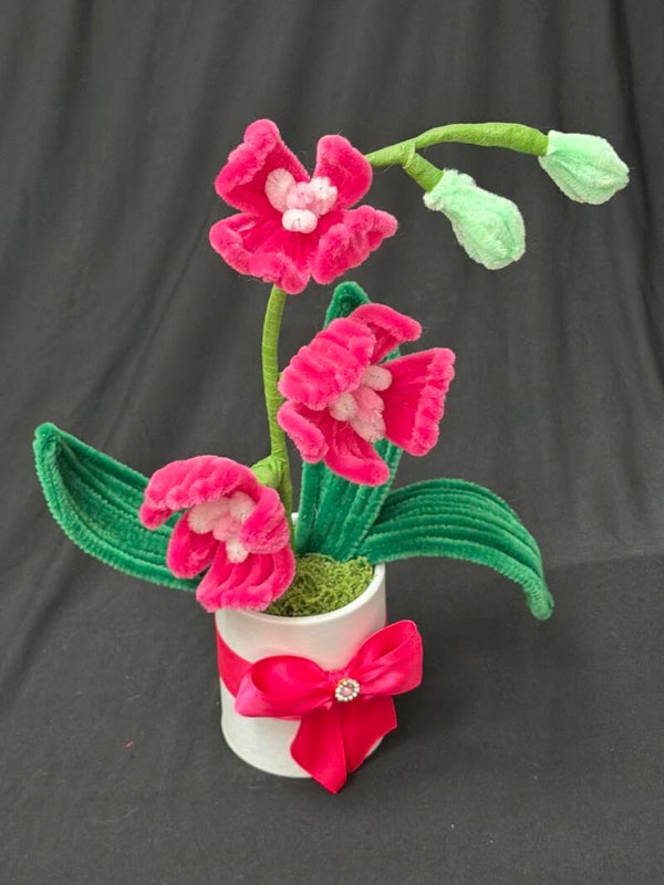 Petit orchidée individuel rose vif