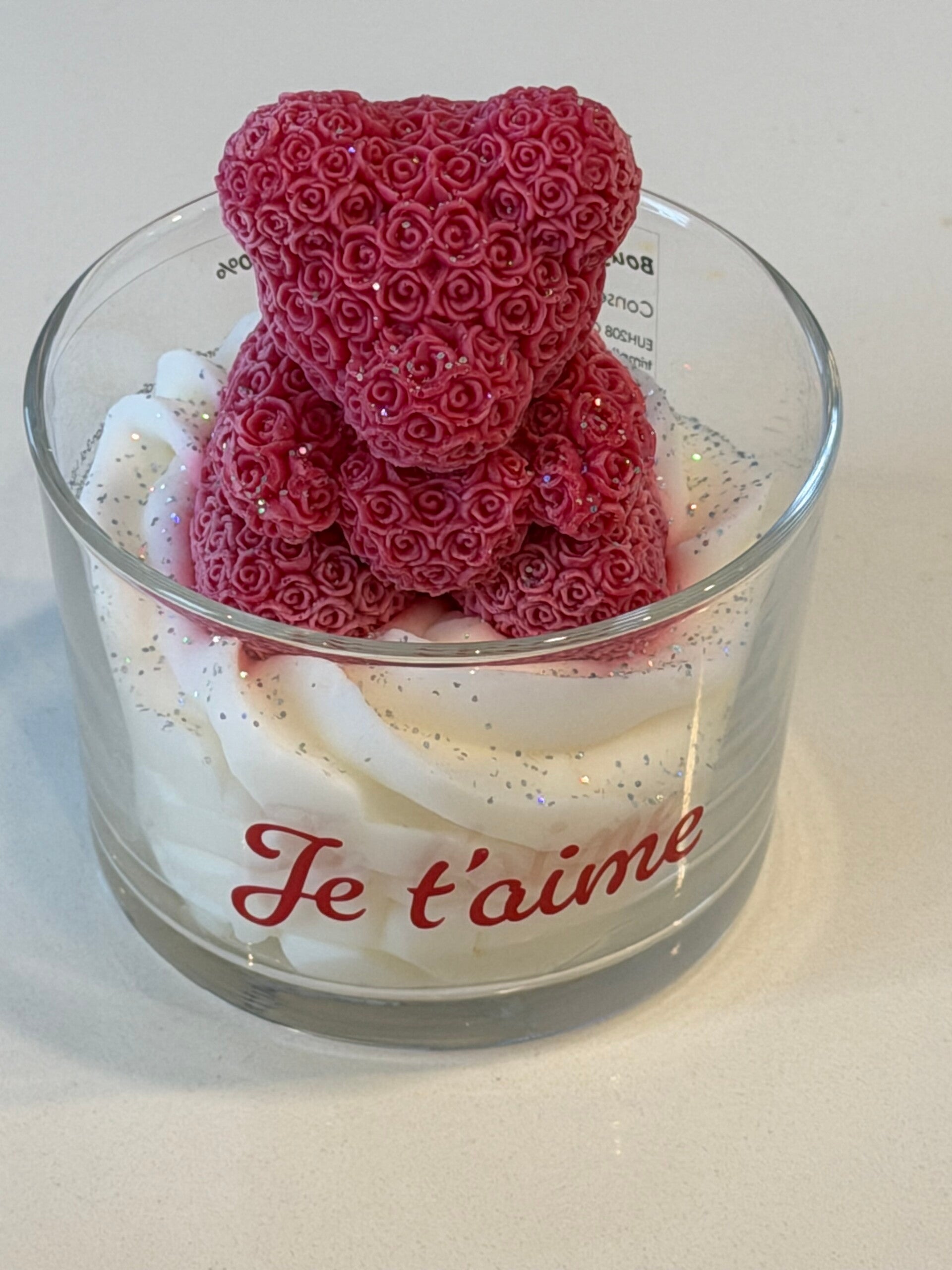 Bougie nounours « je t’aime » parfum pink love