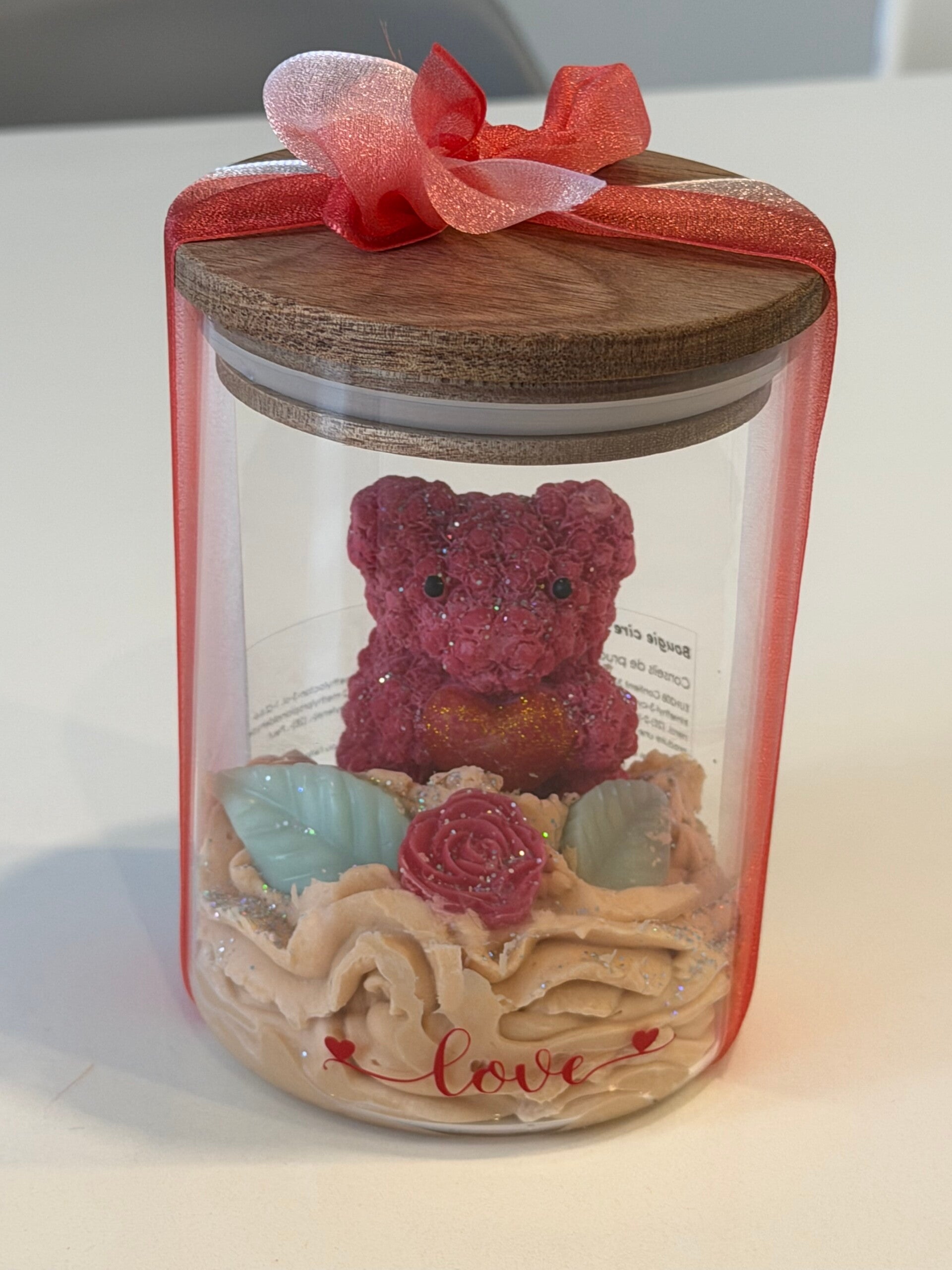 Bougie nounours bocal « love »