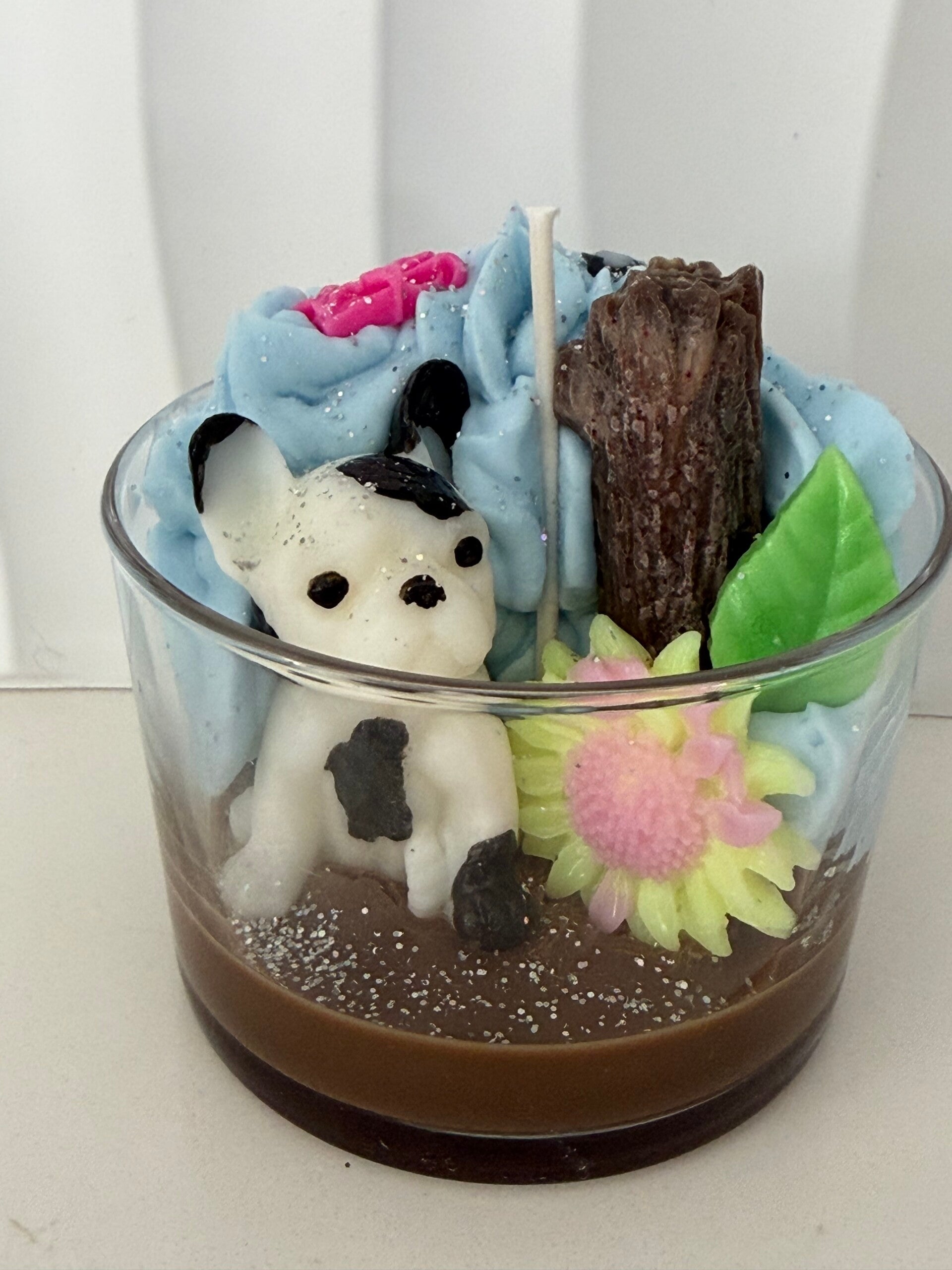 Bougie bouledogues - parfum musc