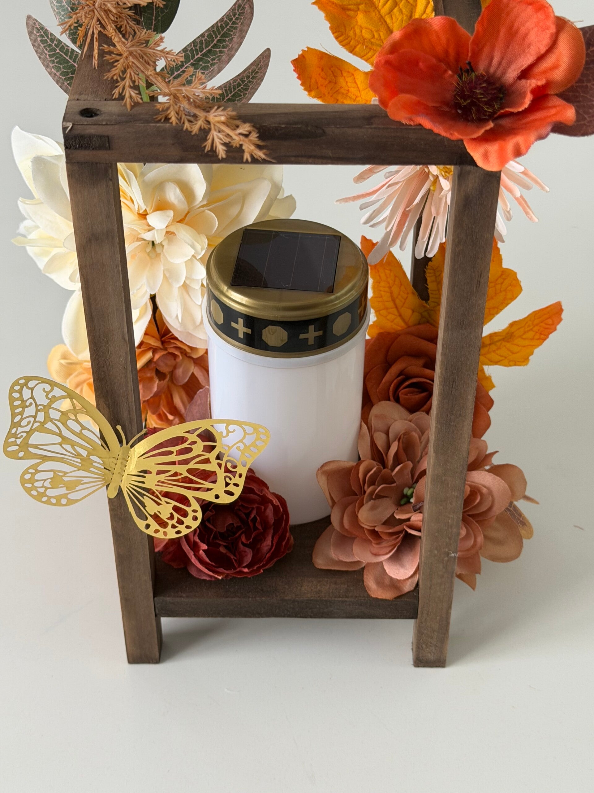 Lanterne bois florale